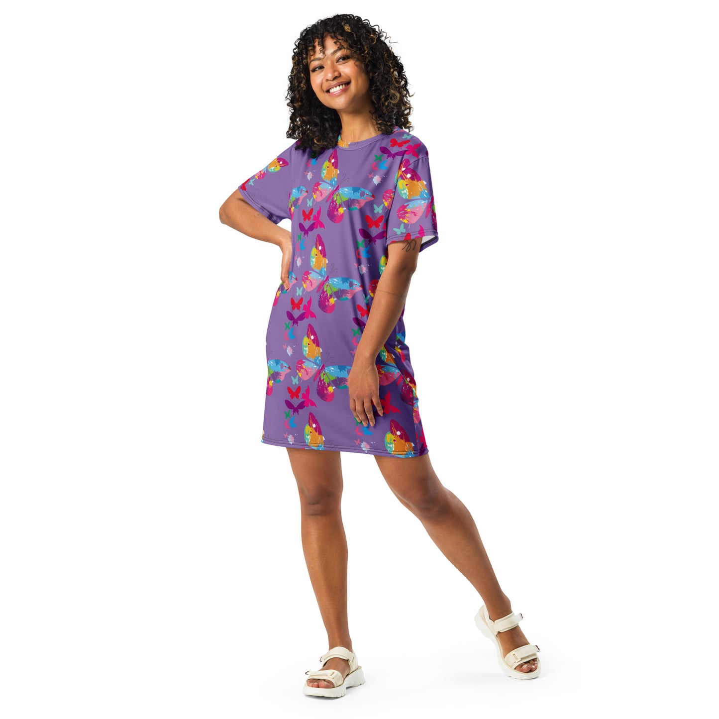 "510_Athletics" Colorful "Butterfly Kisses" T-shirt dress