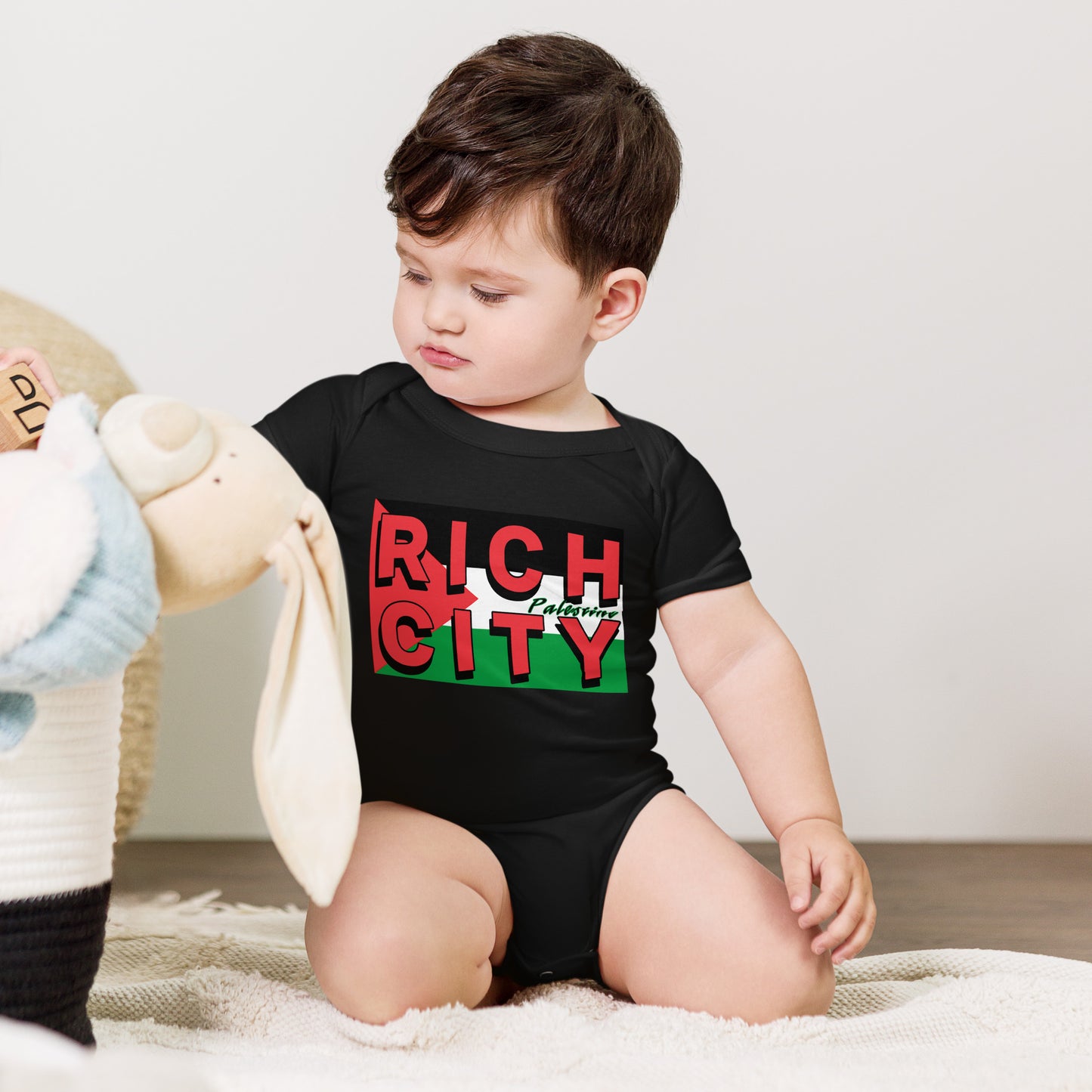 "510_Athletics" "RC Palestine" Designer Baby short sleeve one piece
