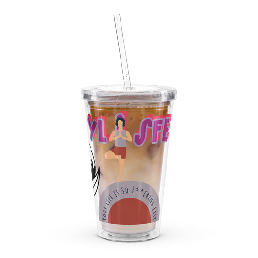 "510_Athletics" Y.L.I.S.F.E. Clear plastic tumbler