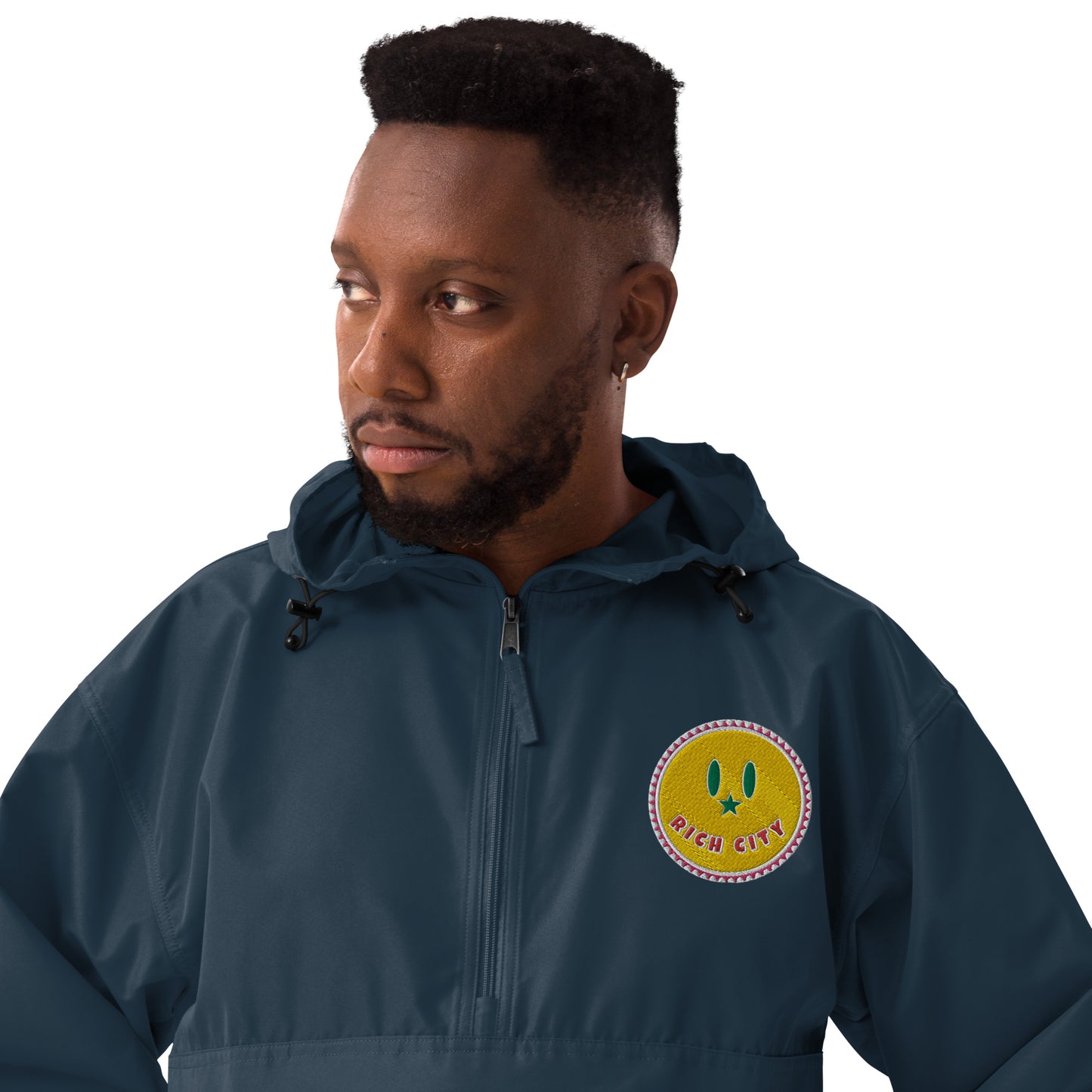 "510_Athletics" "RC Smiley" Embroidered Champion Packable Jacket