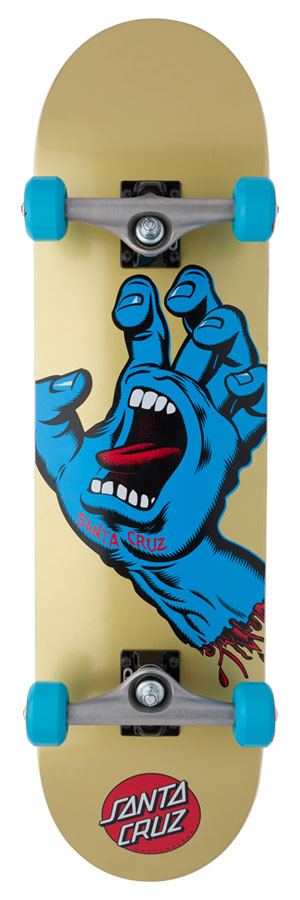 Screaming Hand Large 8.25in x 31.5in Santa Cruz Skateboard Complete